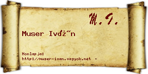 Muser Iván névjegykártya